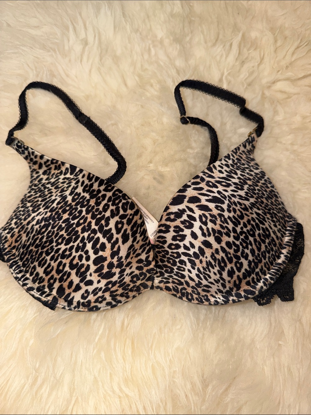 Victoria's Secret Leopard Print Push-Up Bra - Black & Tan